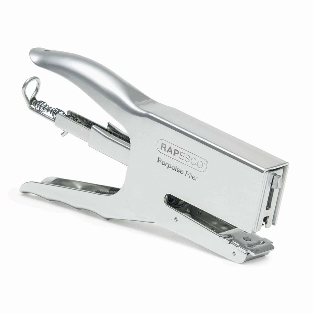 Rapesco Porpoise Heftzange – 50 Blatt, für 24/6, 26/6-8, silber