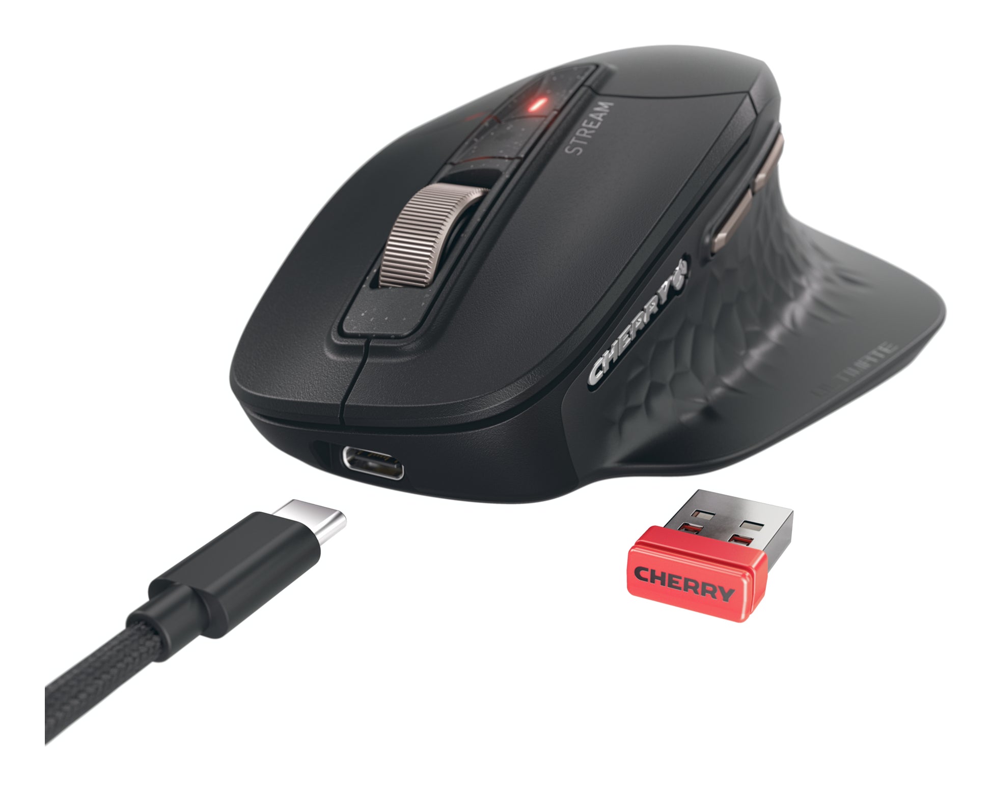 CHERRY Stream Ultimate – Tastatur, kabellos (Bluetooth 5.2/2,4 GHz), kabelgebunden (USB), DE-Layout (DE)