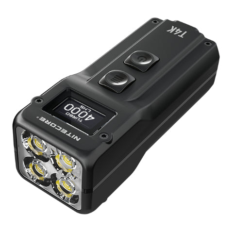 Nitecore Taschenlampe T4K – 4000 lm, 209 m, IP54, USB, 5 Stufen – Schwarz