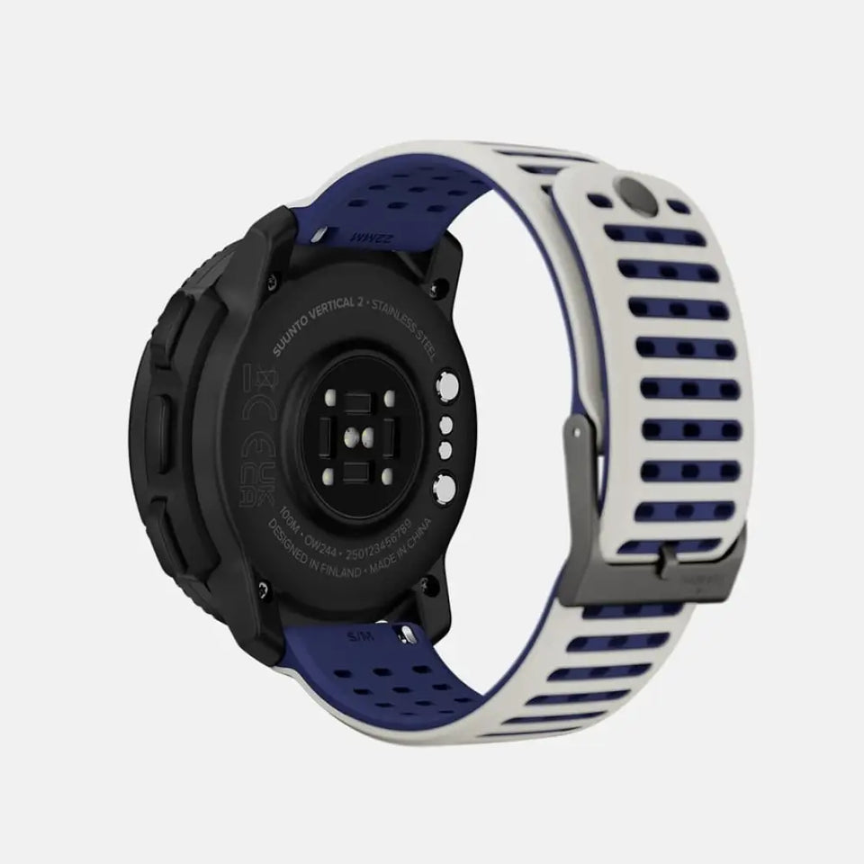 Suunto Vertical 2 49 mm GPS – Edelstahl Schwarz, Sportarmband, Blau, 100 m, für Android und iPhone