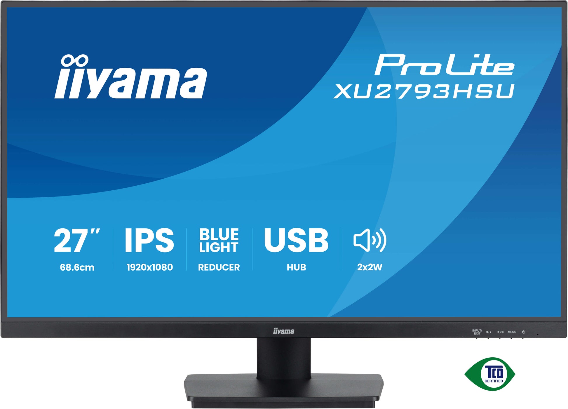 iiyama XU2793HSU-B7 – Monitor, 27", IPS-P, 300 cd/m², Integrierte Lautsprecher, HDMI, DisplayPort