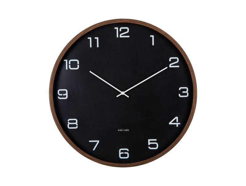 Karlsson Delicado Wanduhr – Analog, Ø 50,8 cm, Schwarz, Kunststoff