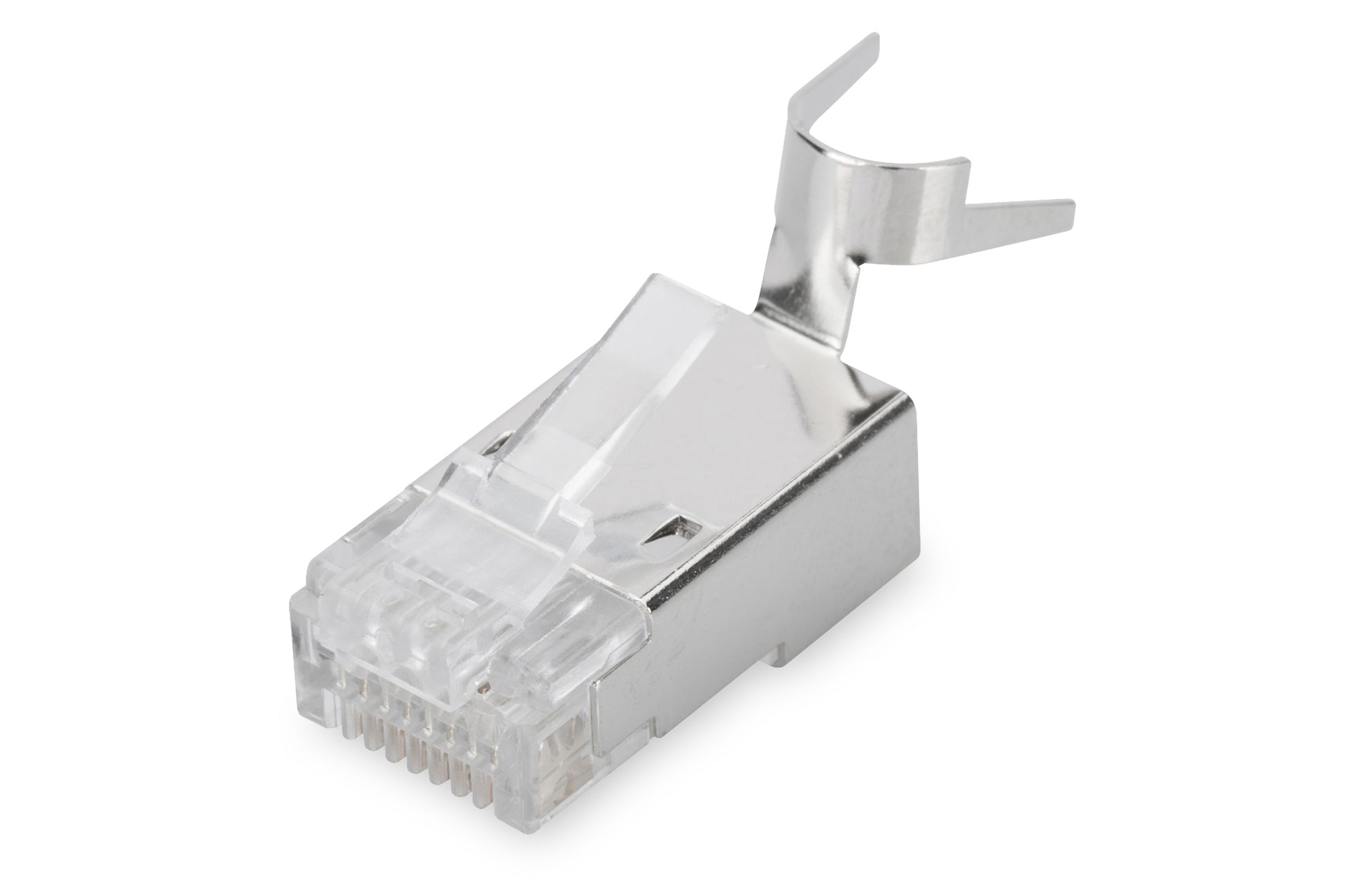 Digitus Modularstecker RJ-45 Cat6a – geschirmt (S/UTP), AWG 23, vergoldete Kontakte, gerade, Silber, 100×