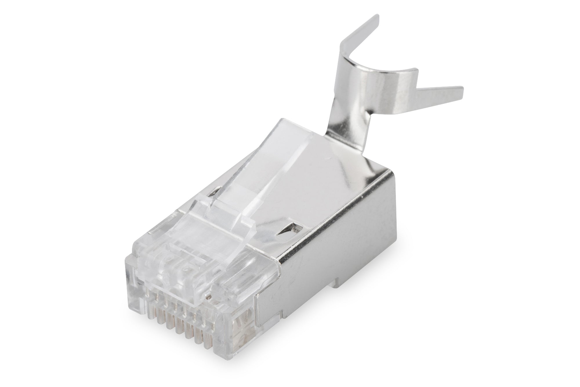 Digitus Modularstecker RJ-45 Cat6a – geschirmt (S/UTP), AWG 23, vergoldete Kontakte, gerade, Silber, 100×