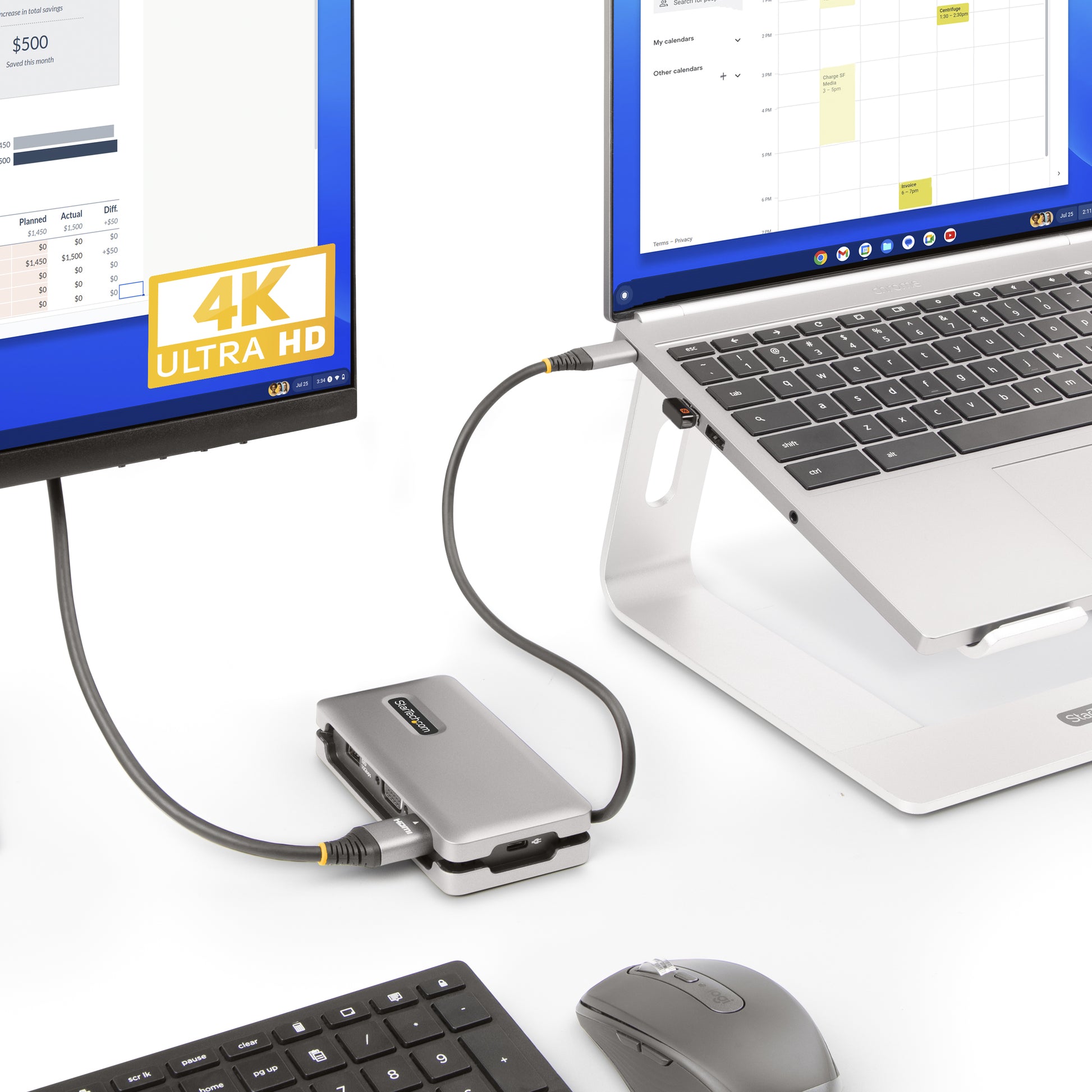 StarTech.com Multiport-Adapter – USB-C, 1× HDMI, 1× VGA, 2× USB-A, 100 W PD, GbE, für Windows/Mac/ChromeOS