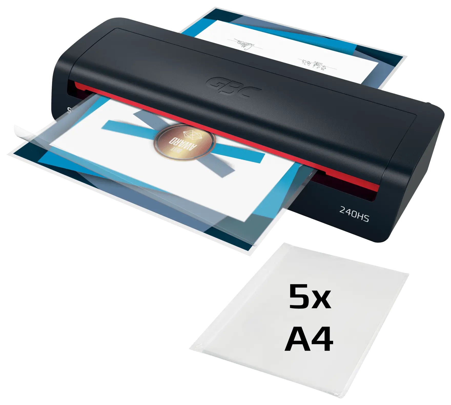 GBC 240HS Laminiergerät A3 – 2-Rollen, 75–125 µm, 2 Min. Aufheizzeit, 500 mm/min, schwarz