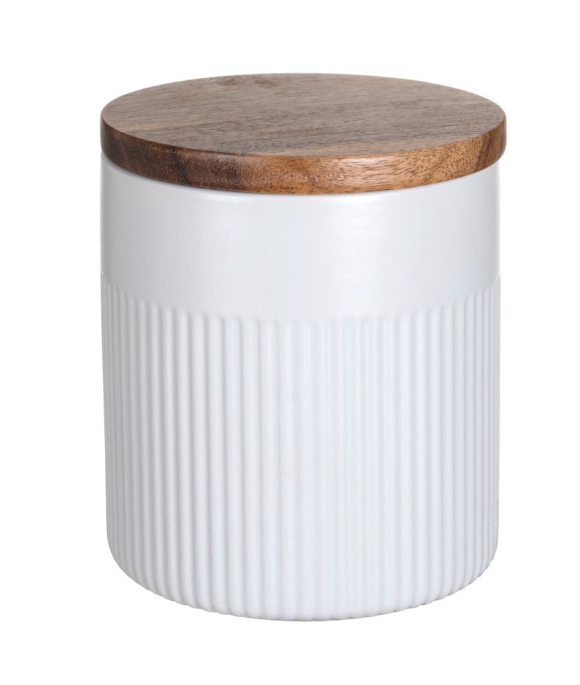 WENKO Vorratsdose 600 ml, Ø 10,5 × 12 cm, Keramik, Braun