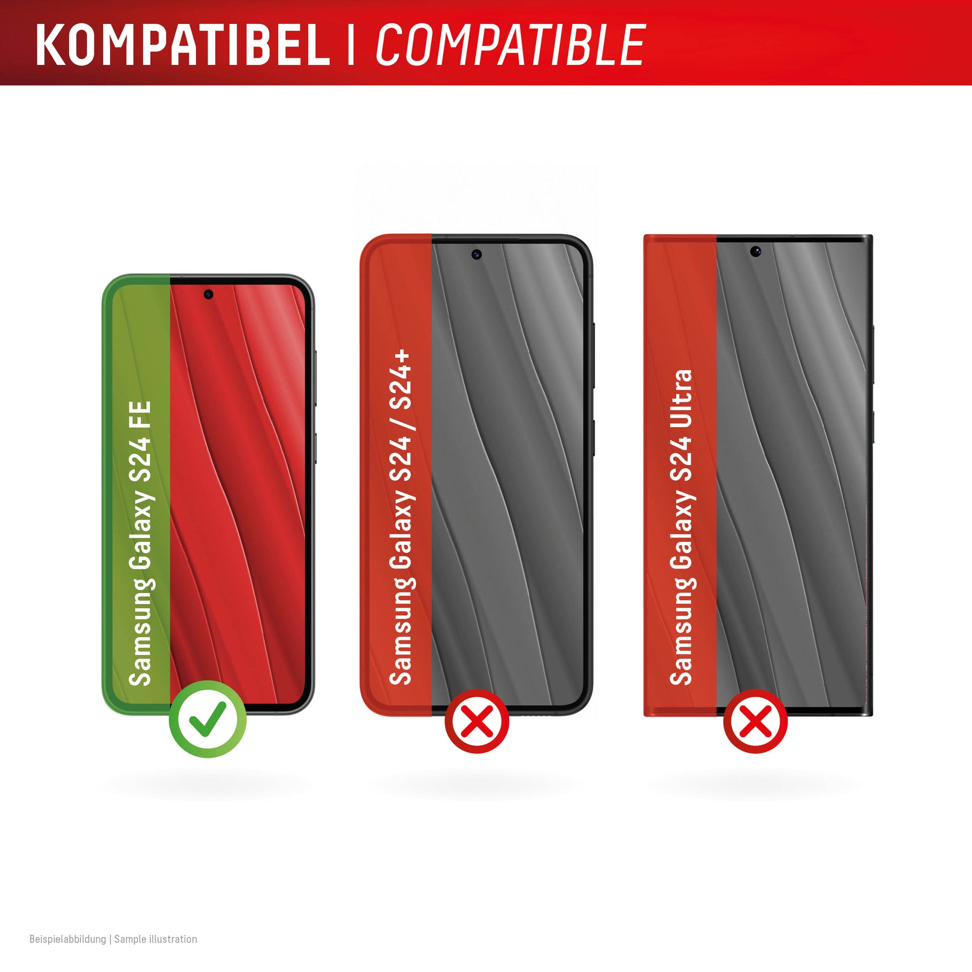 Displex Displayschutz (Panzerglas), Full Cover – für Galaxy S24 FE – mit Applikator