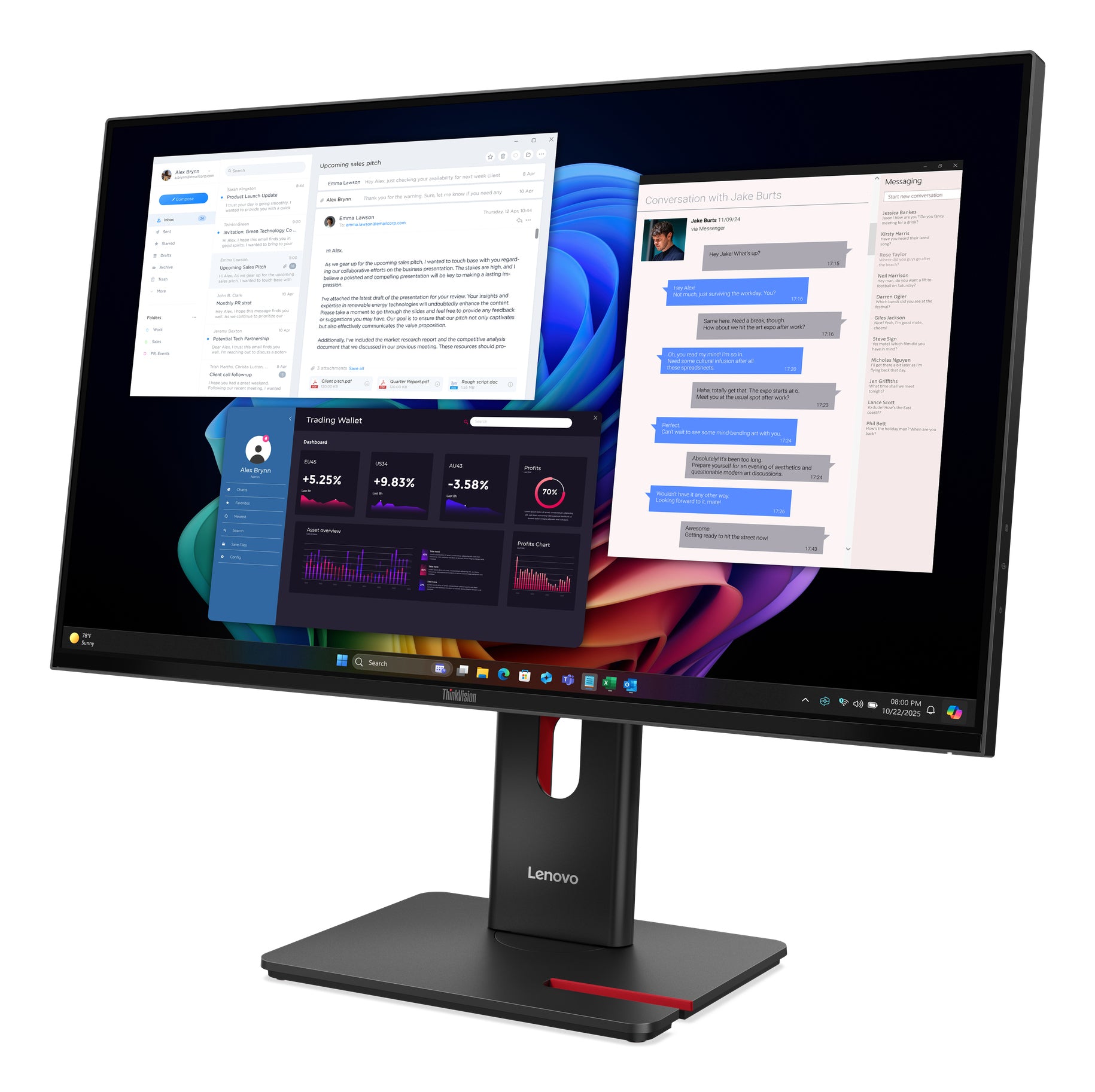 Lenovo ThinkVision T27UD-40 – 27", 3840 × 2160 (4K), IPS, USB-C 100 W, LAN, HDR10