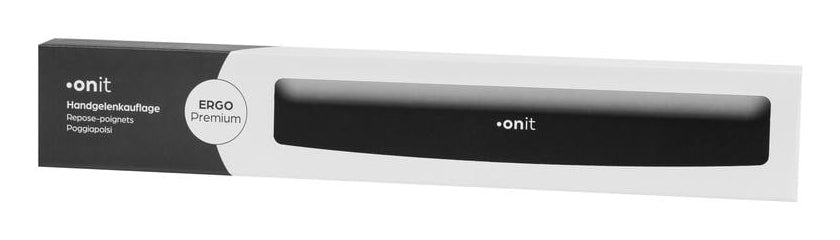 ONIT Handgelenkauflage für Tastatur – Gel – Schwarz – 400 × 60 mm – rutschfest