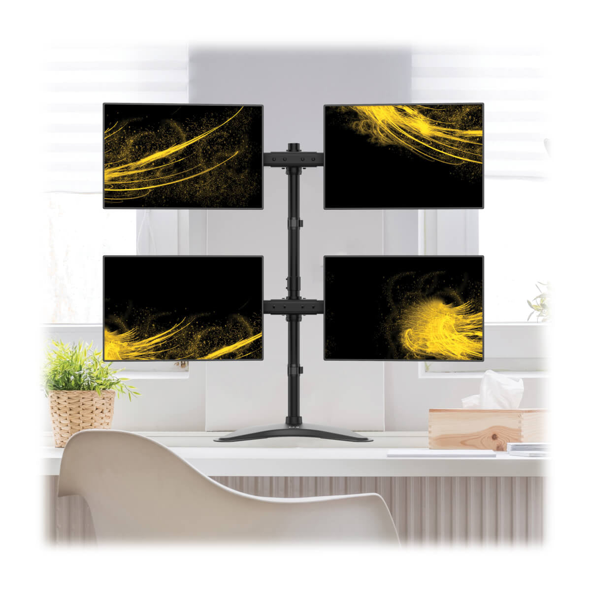 Tripp Lite DDR1327MQ – Monitor-Tischständer – 4 Monitore – 13–27" – VESA 75×75/100×100 mm – bis 8 kg/Monitor
