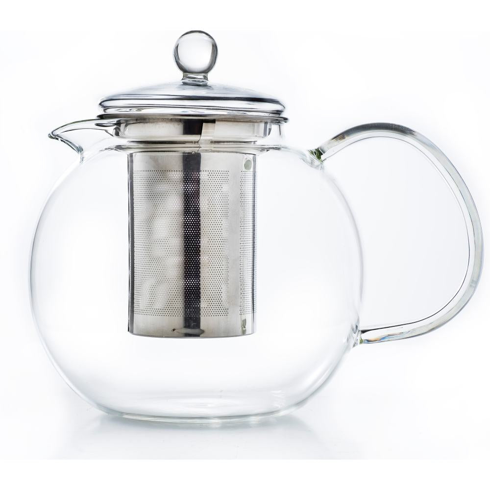 Creano 057-e – Teekanne, 1,7 l, Borosilikatglas/Edelstahl, Edelstahl-Teesieb