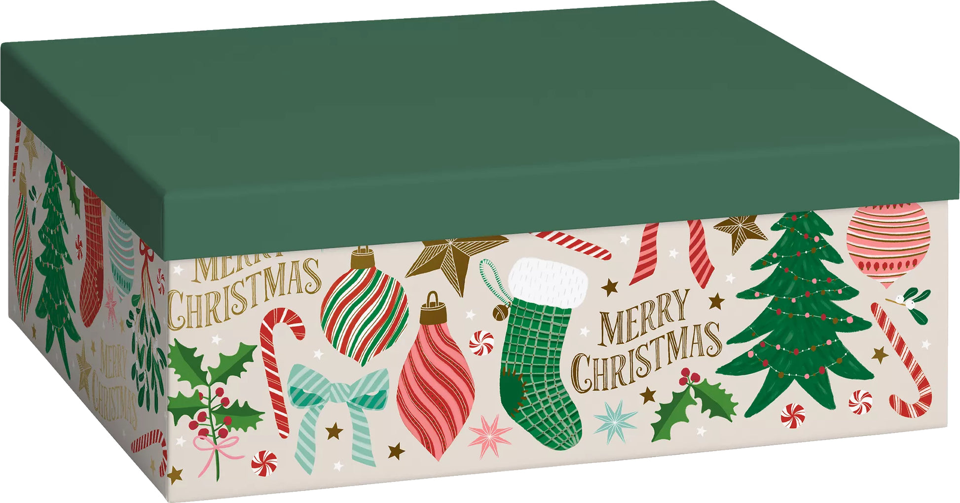 Stewo Geschenkbox – Beige, Dunkelgrün – Papier – 240 × 330 × 120 mm