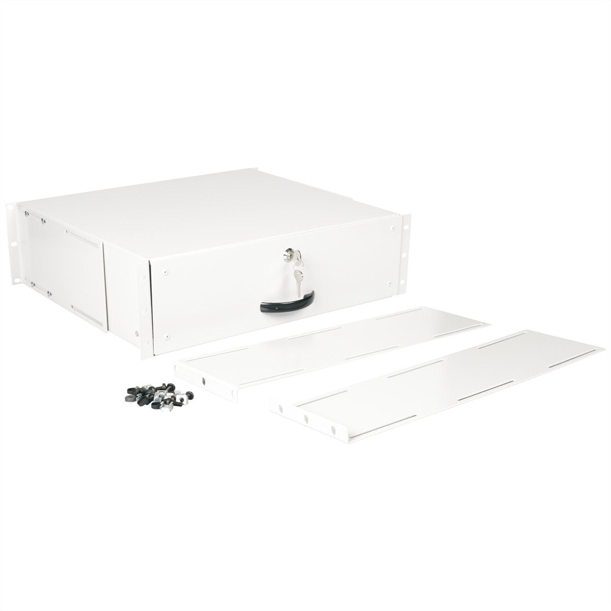 ROLINE Tastatureinschub, 19", 3U, abschliessbar, 485 × 400 × 130 mm, lichtgrau, Stahl