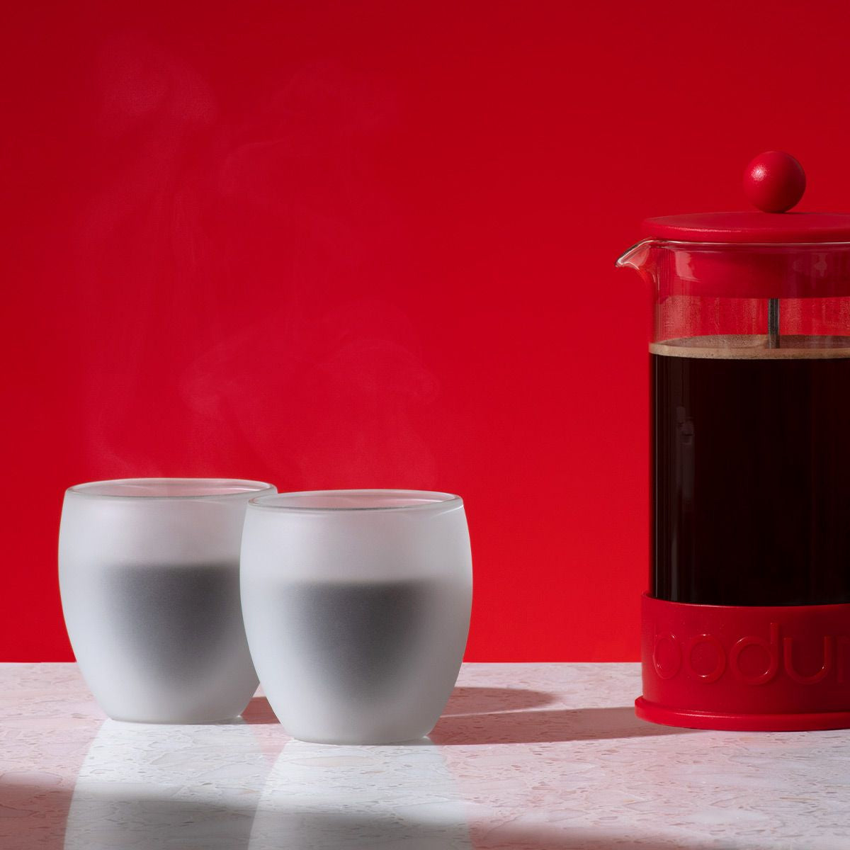Bodum Pavina Trinkglas – 2er Set, 250 ml, Ø 8,8 cm, H 8,9 cm, Borosilikatglas/Silikon, doppelwandig