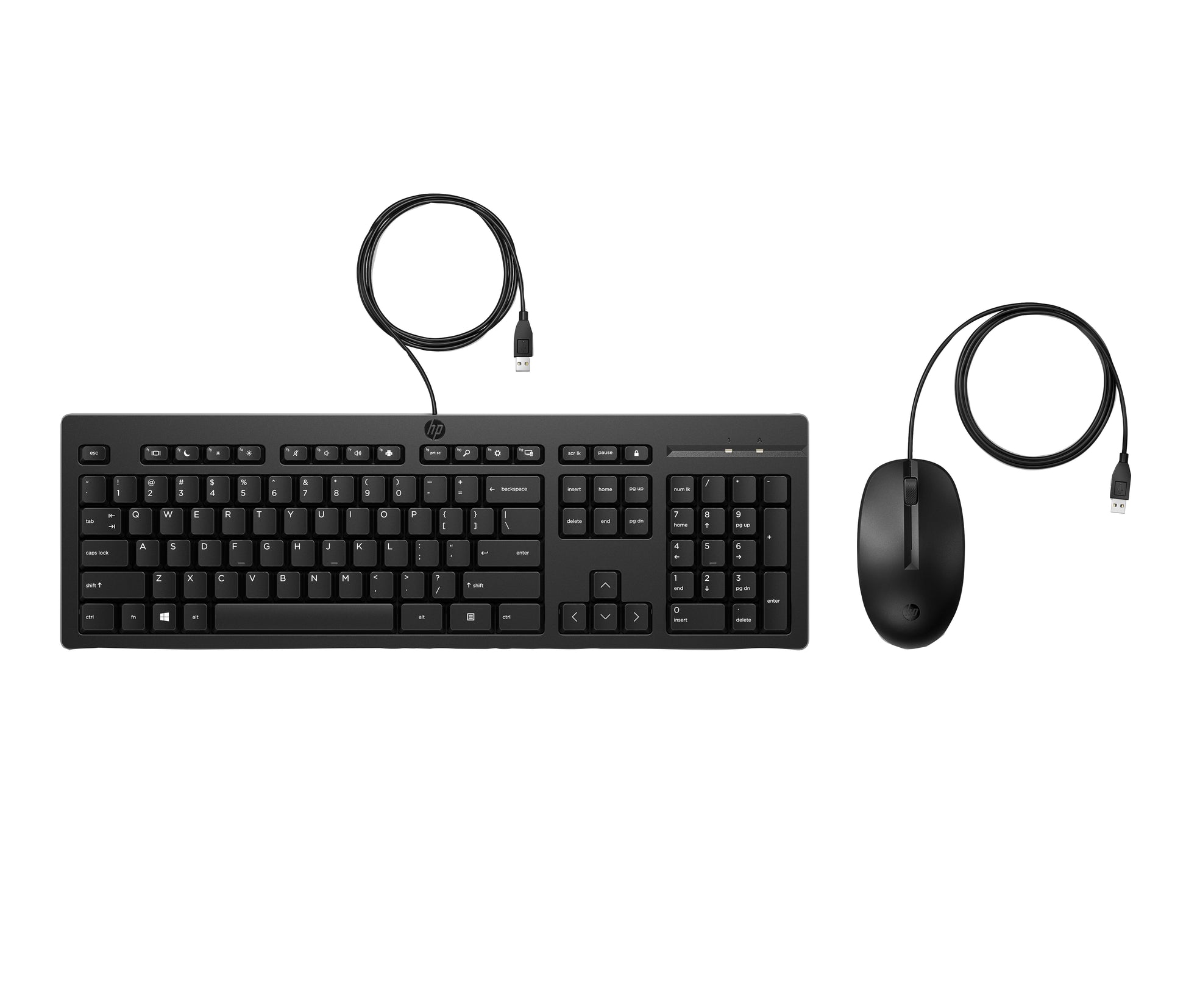 HP 225 Wired MSE & KB G2 – Tastatur- und Maus-Set – USB (kabelgebunden), Full-Size, Schwarz