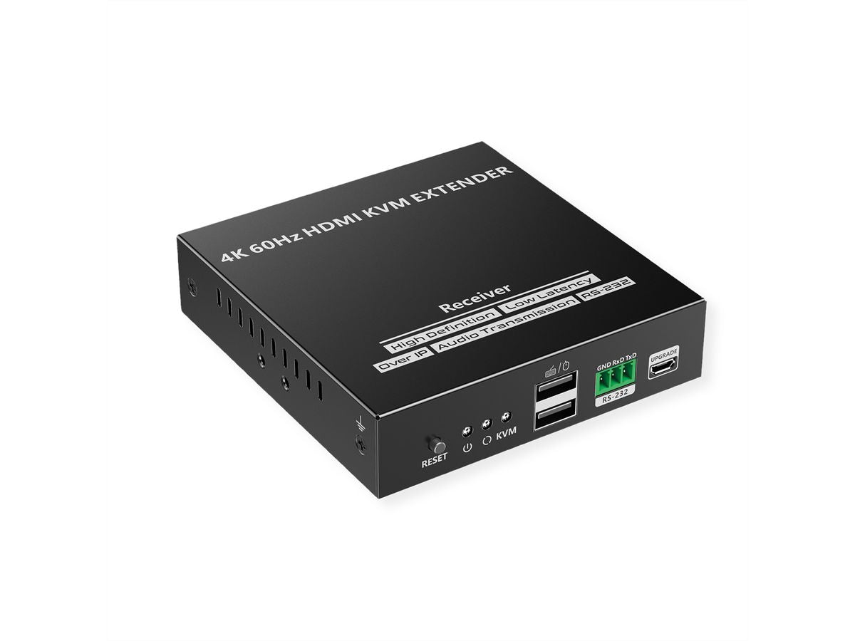 VALUE KVM-Extender-Set HDMI – 4K/60 Hz, USB, Audio, RS-232, bis 120 m über Cat 6