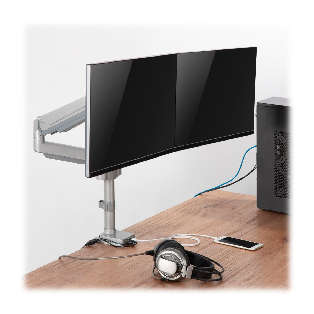 Tripp Lite DDR1732DAL – Monitorarm Tischhalterung – Klemme/Durchführung – 2 Monitore – 17–32" – VESA 75×75/100