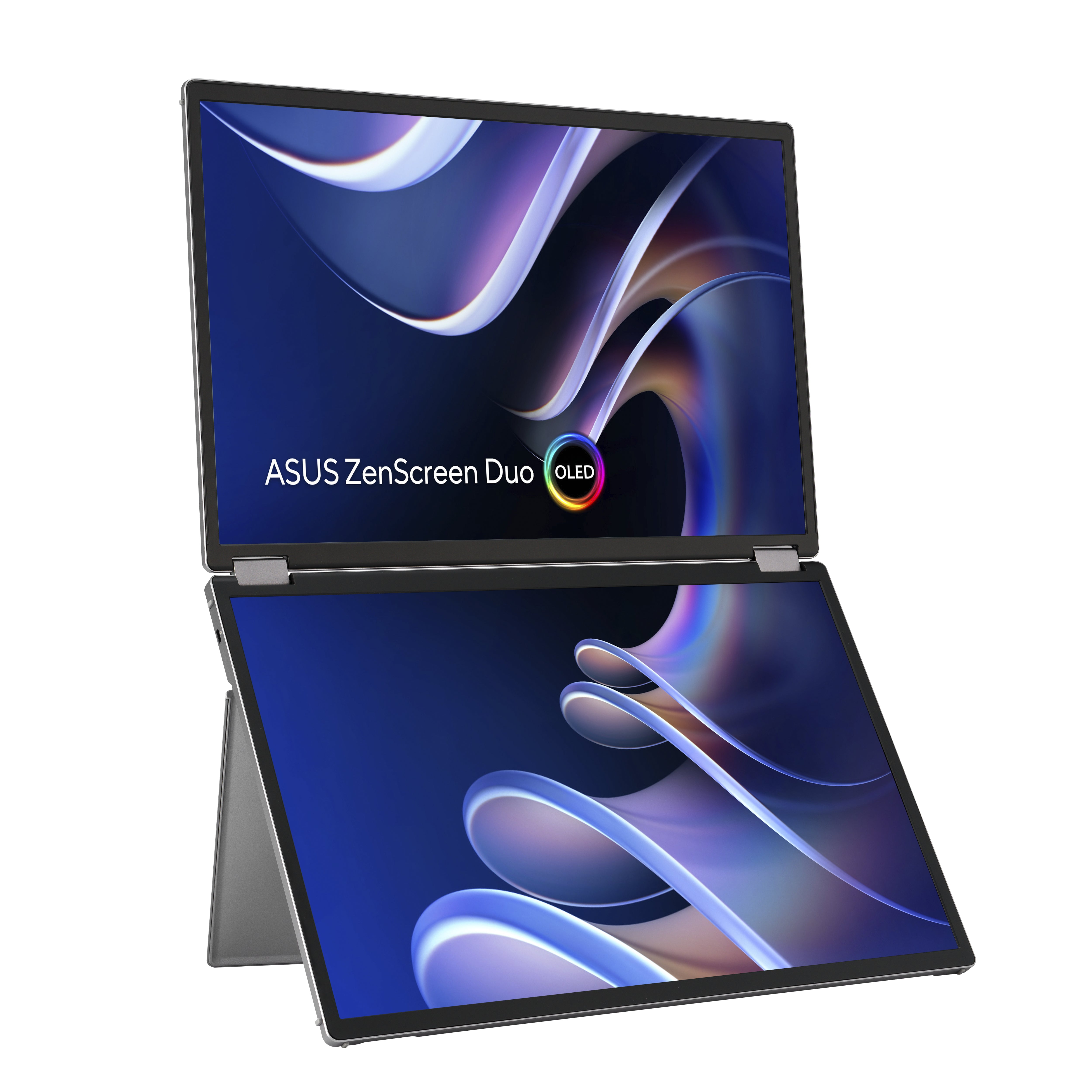 ASUS ZenScreen Duo MQ149CD – Portabler Monitor, 14", USB-C, mini-HDMI, Kensington-Schloss, Silber