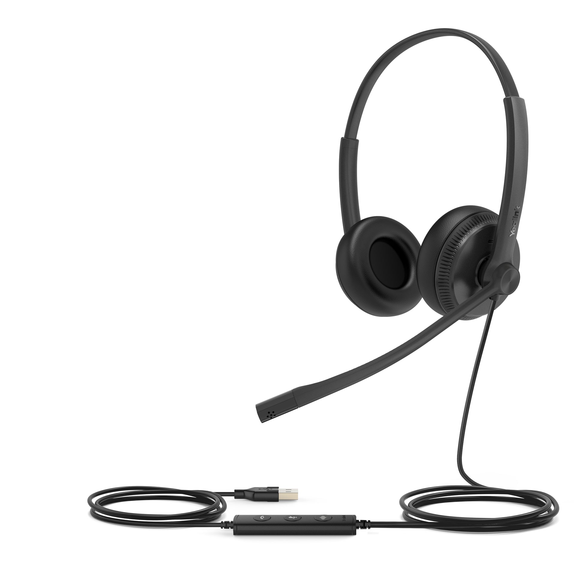 Yealink UH34 Dual UC – Duo Headset (On-Ear) – USB-A – Boom-Mikrofon, Rauschunterdrückung – schwarz