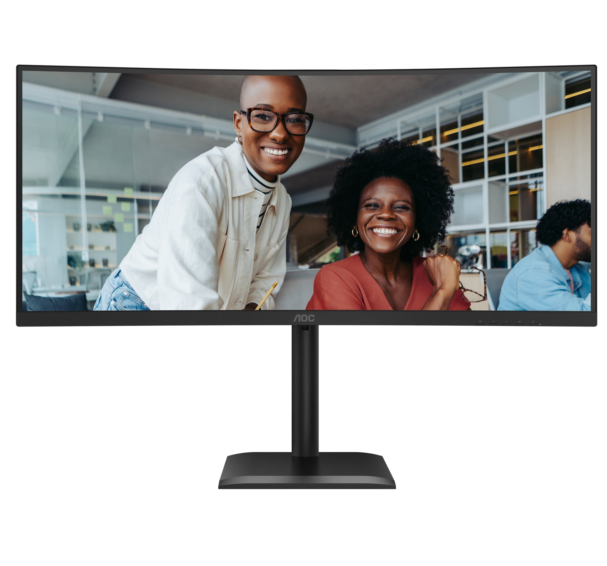 AOC CU34E4CV – Monitor, 34" 3440 × 1440 (UWQHD), VA, 120 Hz, Gebogen, KVM, VESA 100 × 100, Schwarz