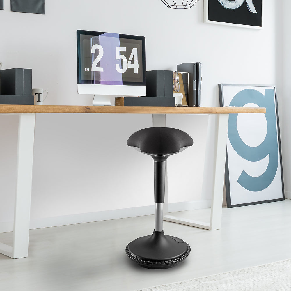 Unilux MOOVE Stehhocker – Stoff – Schwarz, schwenkbar, 63–89 cm, bis 150 kg