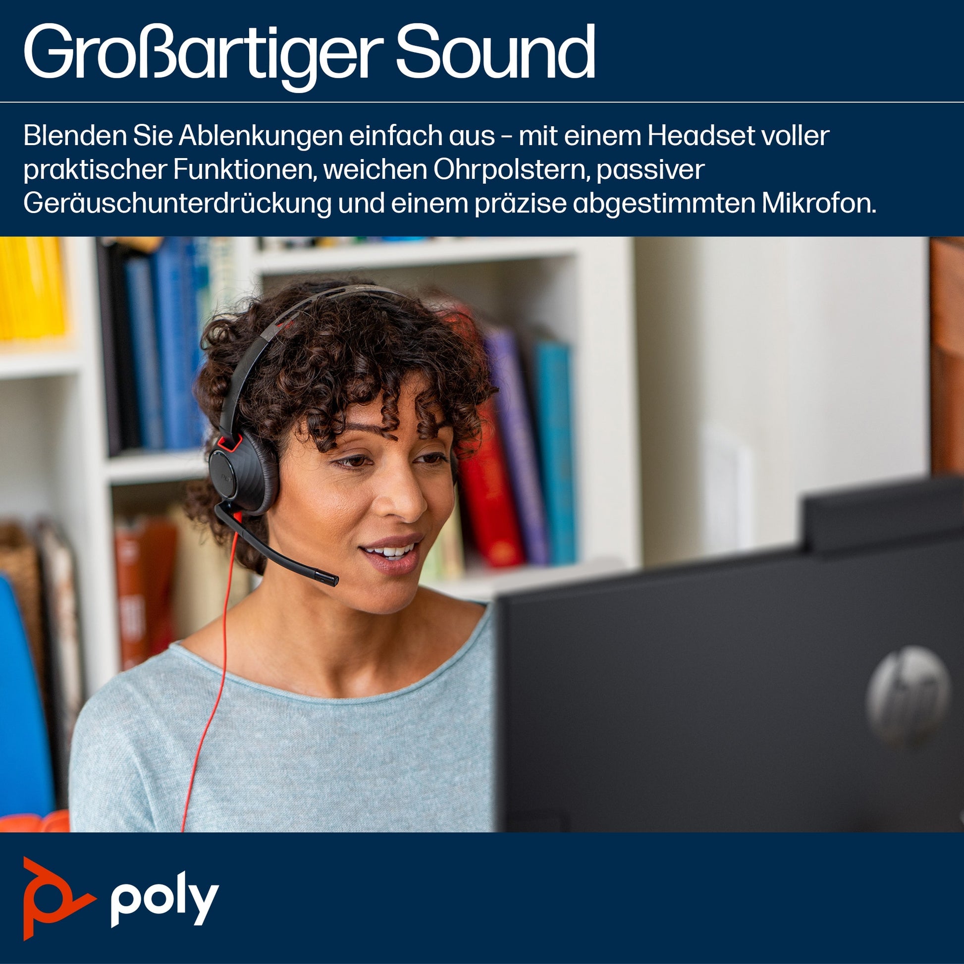 Poly Blackwire 5220 – Duo Headset, On-Ear – USB-C, 3,5 mm – Boom-Mikrofon – Optimiert für Skype for Business