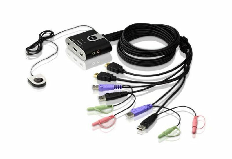 ATEN CS692 – 2-Port HDMI KVM-Switch – 1920 × 1200/60 Hz, USB 2.0-Hub, Audio