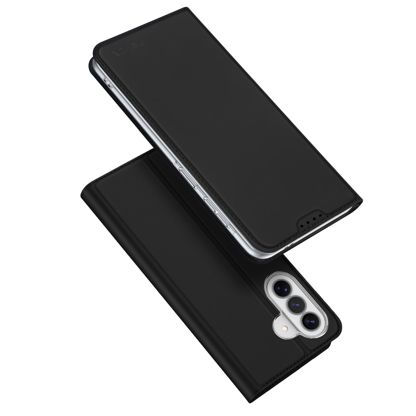 nevox Vario Series Folio – für Samsung Galaxy A57 5G, mit Ständer, mit Kartenfach, PU+TPU, Schwarz