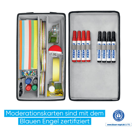 Franken Moderationstasche – Zubehör-Set, grau, 355 × 230 × 200 mm