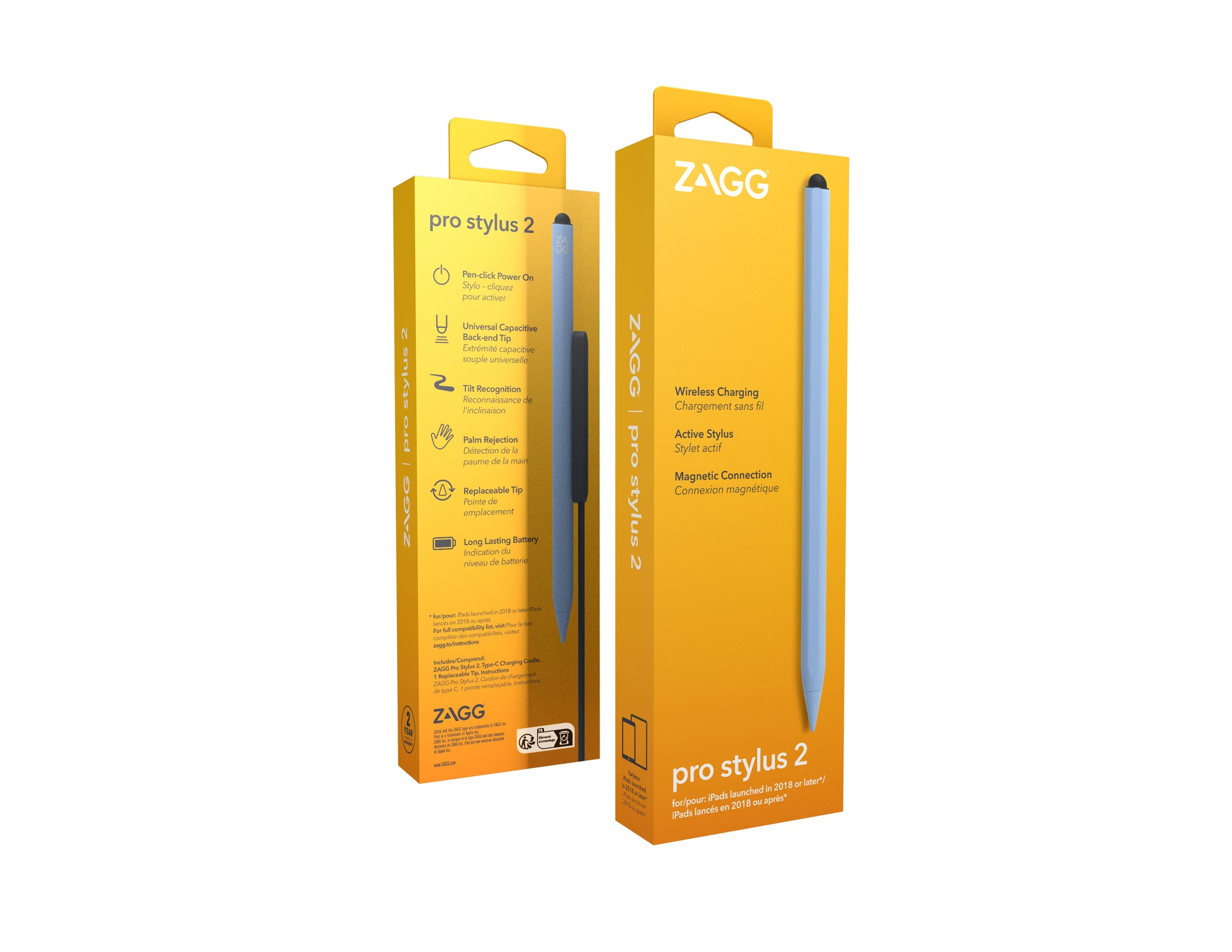 ZAGG Eingabestift für iPad Pro 11", iPad Pro 12,9" – kabellos aufladbar, Neigungserkennung – Blau