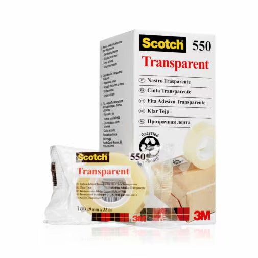 Scotch Klarer Klebefilm – 19 mm × 33 m, transparent, PP, permanent, 1 Rolle