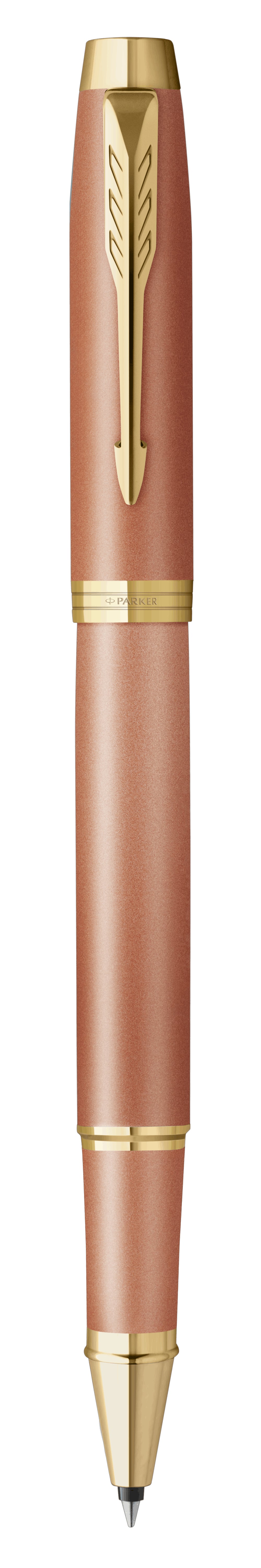 Parker IM Rituals – Tintenroller, 0,5 mm, Schwarz, Drehmechanik, Messing (Lack), Orange
