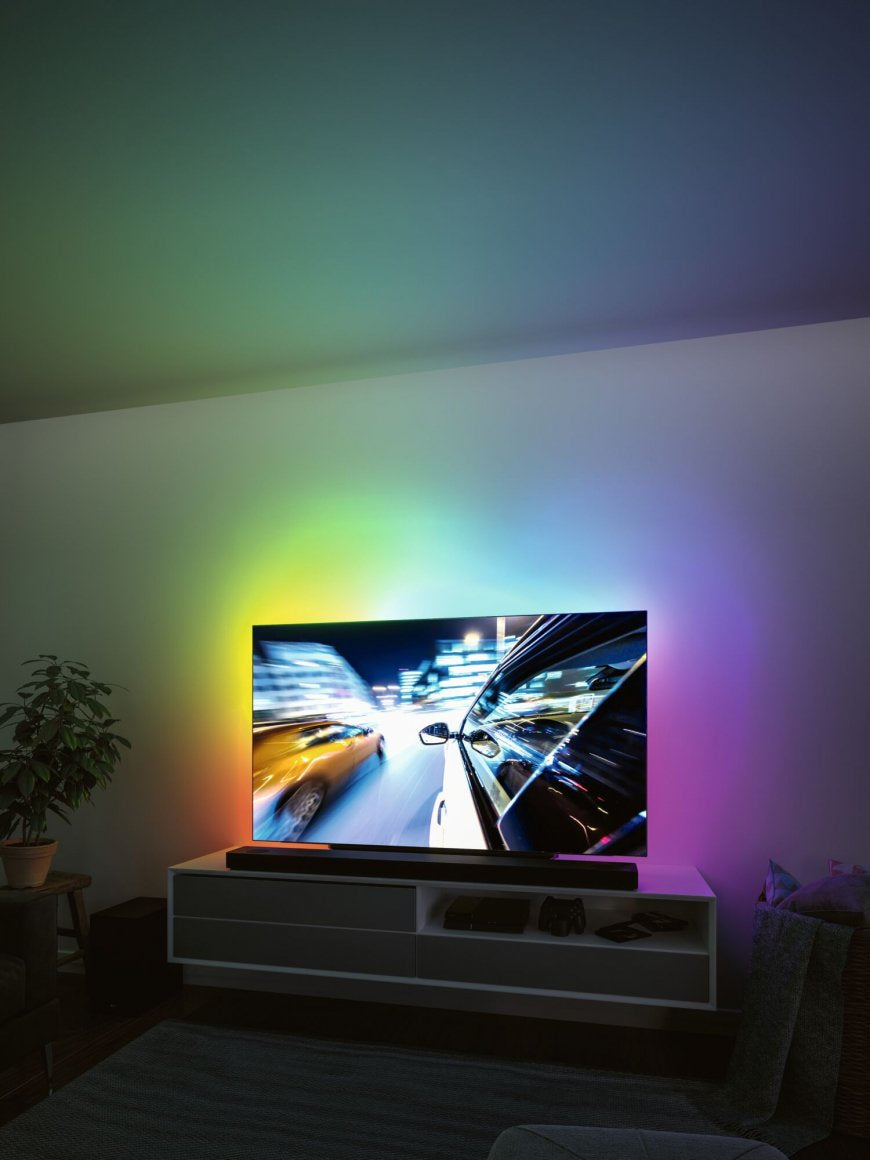 Paulmann EntertainLED TV-Backlight-Set – RGB, USB-betrieben, dimmbar – für 75" TVs – Schwarz