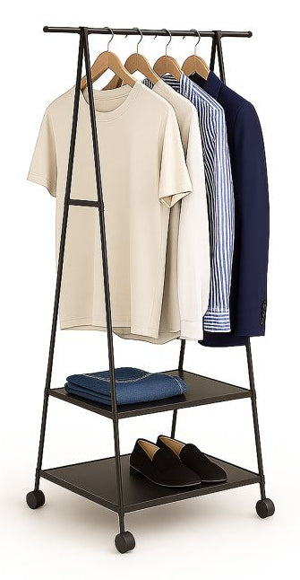 Relaxdays Garderobenständer – Stahl – Schwarz – 1'600 mm