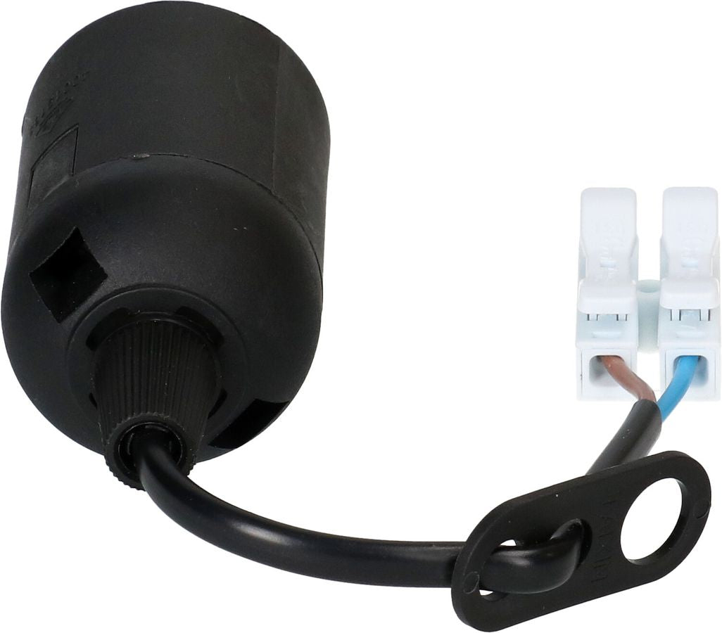 Max Hauri AG Max Hauri Fassung E27 – Kabel 0,12 m, Kunststoff, Schwarz, 60 W, 230 V – 1 Stk.