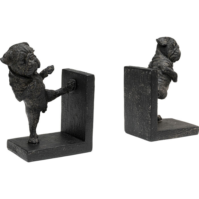 KARE Buchstütze – 32 × 12,5 × 20,5 cm – Polyresin, schwarz, 2-teilig