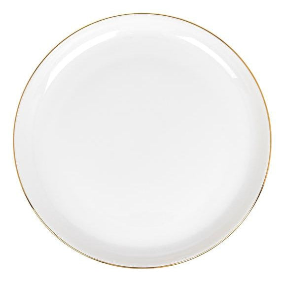 Furber. Furber Geschirrset – 20-teiliges Set, Ø 26,5 cm, Knochenporzellan, Weiss/Gold, spülmaschinenfest