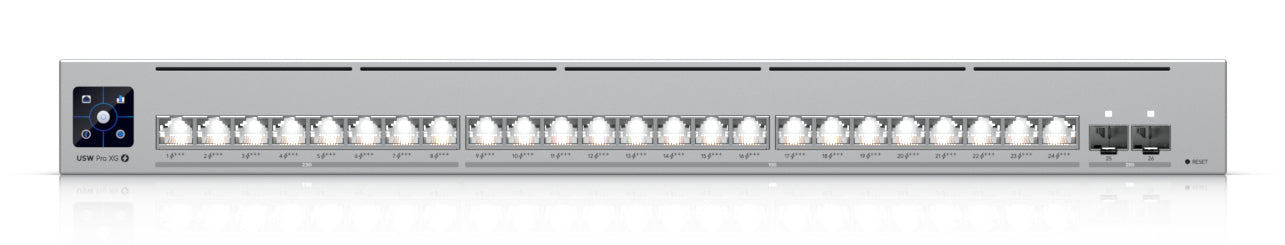 Ubiquiti UniFi Pro XG 24 – Managed Switch – 8×2,5G+16×10G, 2×SFP28, L3, PoE++ 720 W, 1U