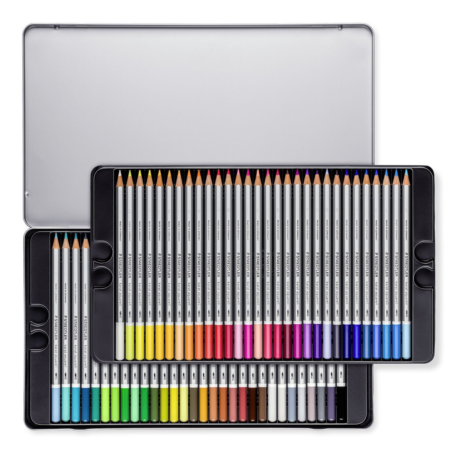 Staedtler Aquarellbuntstift Karat 60er-Metalletui – bruchsichere Mine, sechskant, Strichbreite 3,0 mm