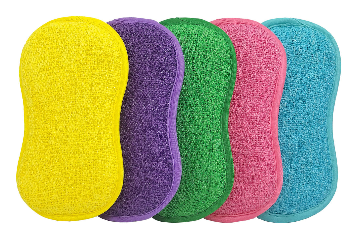 Genius Mikrofaser-Schwamm 2-in-1 – Oval, für Küche, mehrfarbig, 5 Stk.