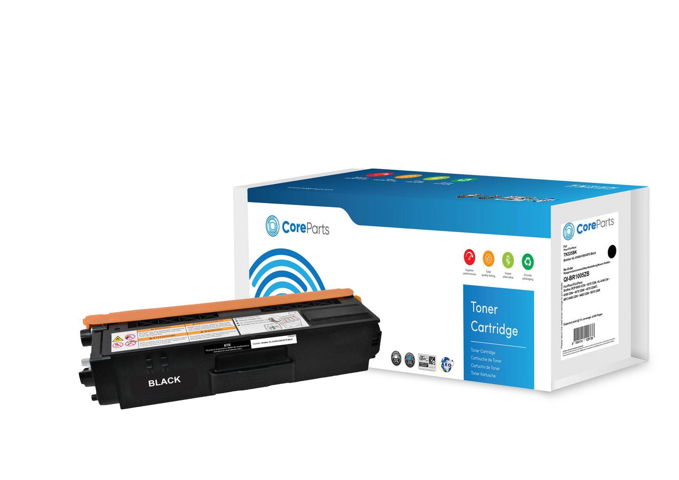 CoreParts TN325BK Schwarz Toner – Kompatibel – 4'000 Seiten – für Brother DCP-9055 CDN/HL-4140 CN und andere
