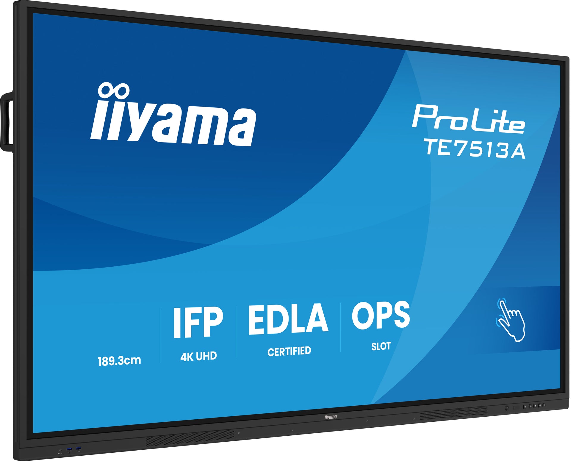 iiyama TE7513A-B2AG – 75" Touch, 3840 × 2160 (4K), IPS, USB-C 100 W, LAN