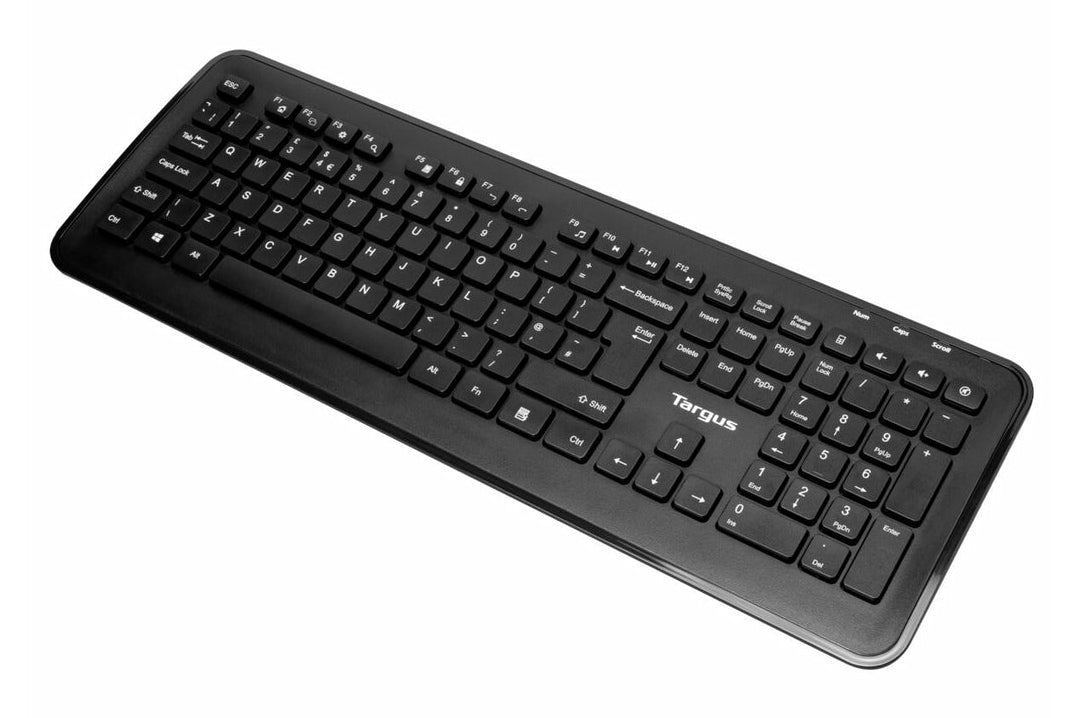 Targus Tastatur, kabellos (2,4 GHz), UK-Layout (EN), Fullsize (mit Ziffernblock)
