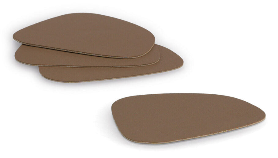 Zeller Present Glasuntersetzer – 4er Set, 10 × 12 × 0,8 cm, Kunststoff (PVC), Beige/Braun, für Gläser