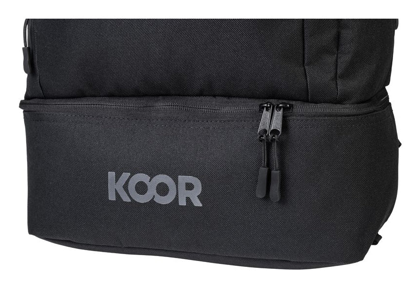KOOR Sportrucksack F02641 – 25 l, mit Schuhfach, 600D Polyester – Schwarz, 180 × 450 × 320 mm