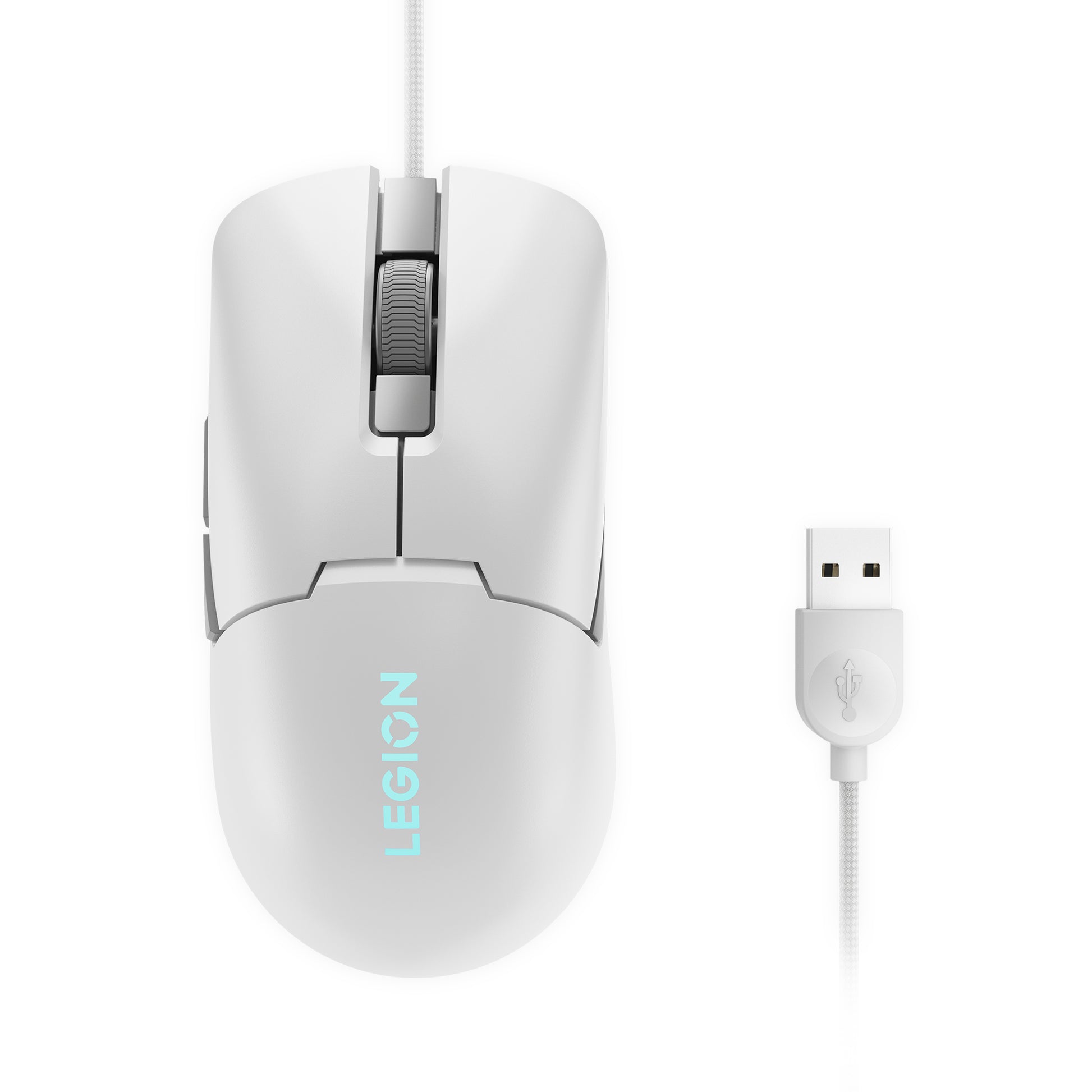 Lenovo Legion M300S – Gaming-Maus – Kabelgebunden (USB‑A), 8000 DPI, RGB-Beleuchtung, rechts, Weiss