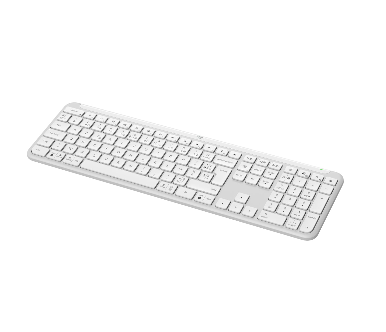 Logitech K950 Signature Slim – Tastatur, kabellos (Bluetooth), FR-Layout (FR), Weiss
