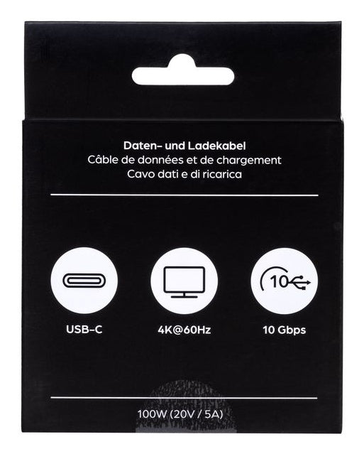 ONIT USB-C auf USB-C Kabel – USB 3.2 Gen 2 (10 Gbit/s) – 0,5 m – PD 100 W – Textilmantel – Weiss