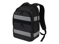 DICOTA REFLECTIVE – Notebook-Rucksack – 25 l, rPET, schwarz, Reflexstreifen
